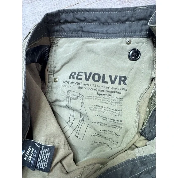 Kuhl Pants Brown Revolvr Hiking Outdoor Stretch Cotton Nylon Work Men's 32x30 - Picture 5 of 8